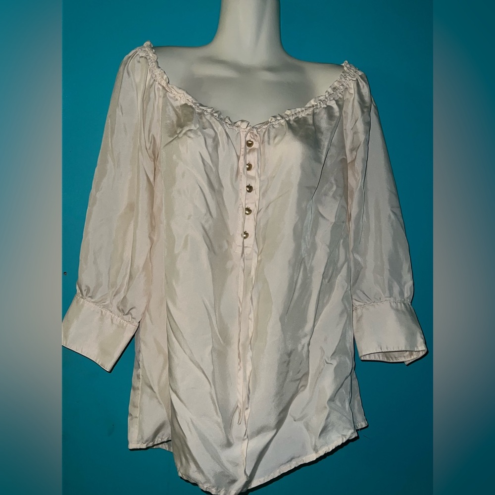 Juicy Couture 100% Silk Cream Blouse